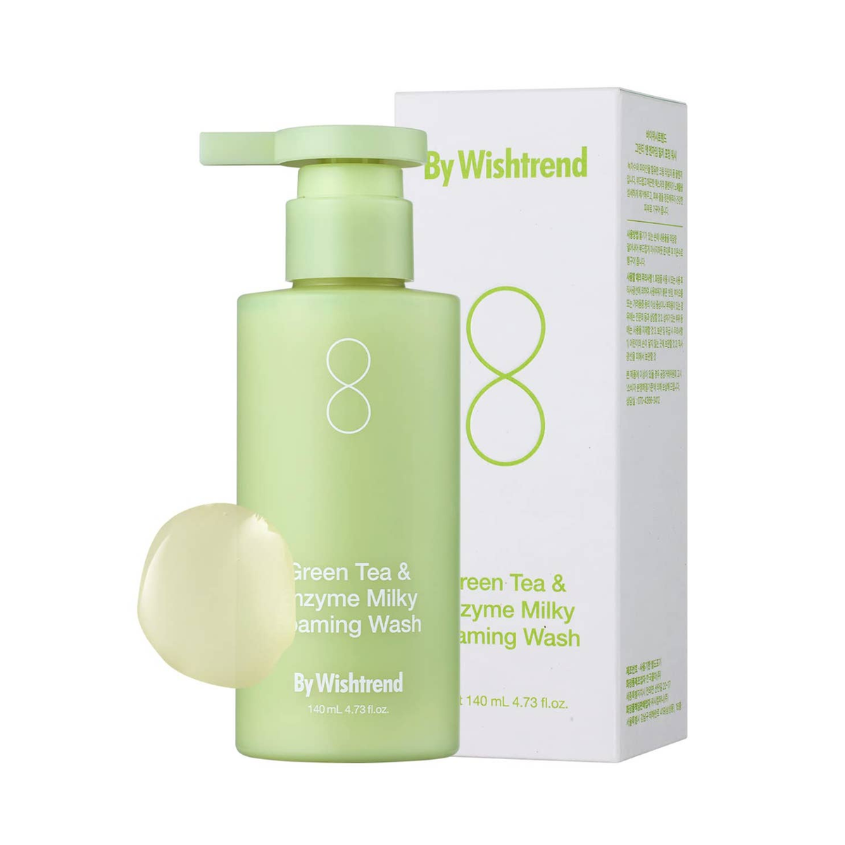 By Wishtrend Green Tea Enzyme Milky Wash 140ml, pore cleansing face wash