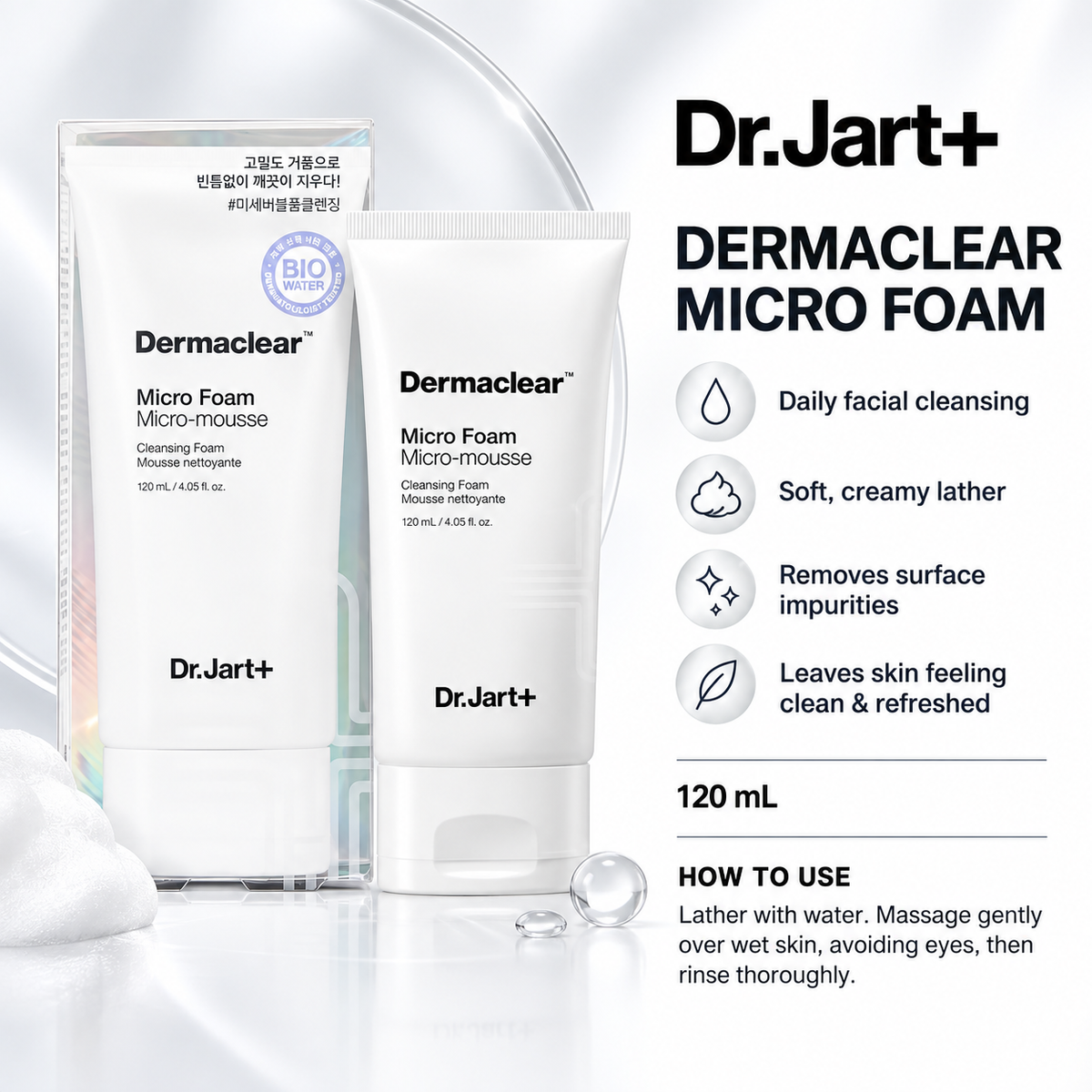 Dr.Jart+ Dermaclear Micro Foam Facial Cleanser 120ml