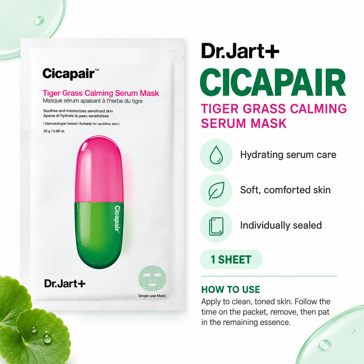 Dr.Jart+ Cicapair Tiger Grass Calming Sheet Mask — 1 Sheet