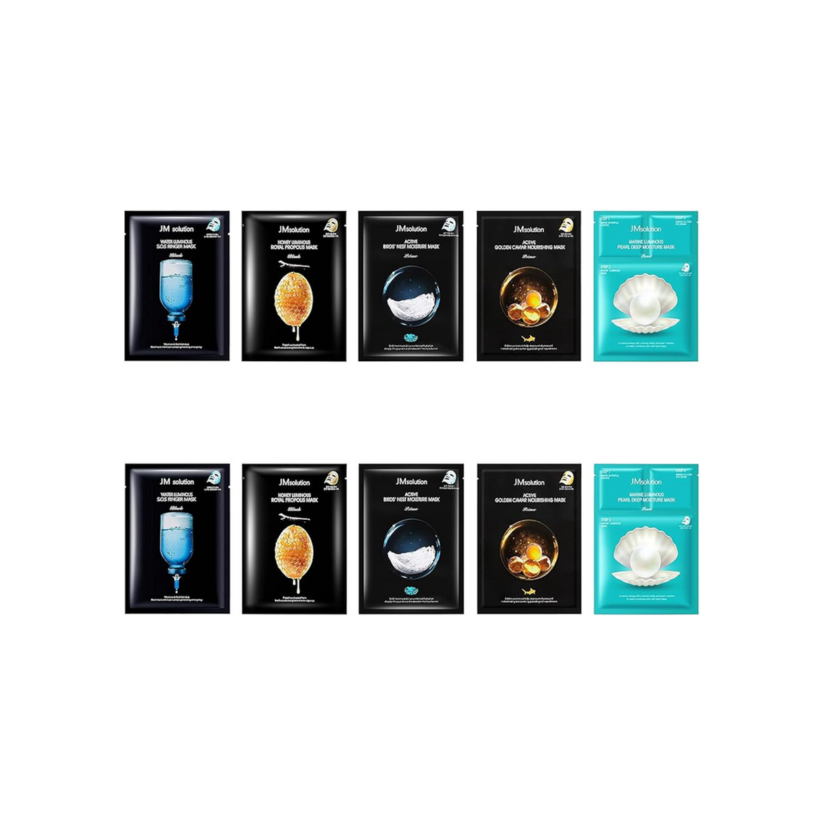 JMsolution 10 PCS Korean Face Mask Set 5 type Best-Selling facial Masks sheet