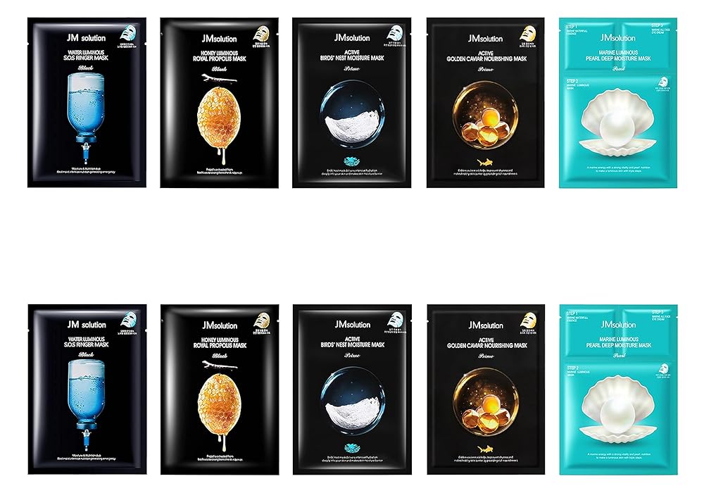 JMsolution 10 PCS Korean Face Mask Set 5 type Best-Selling facial Masks sheet