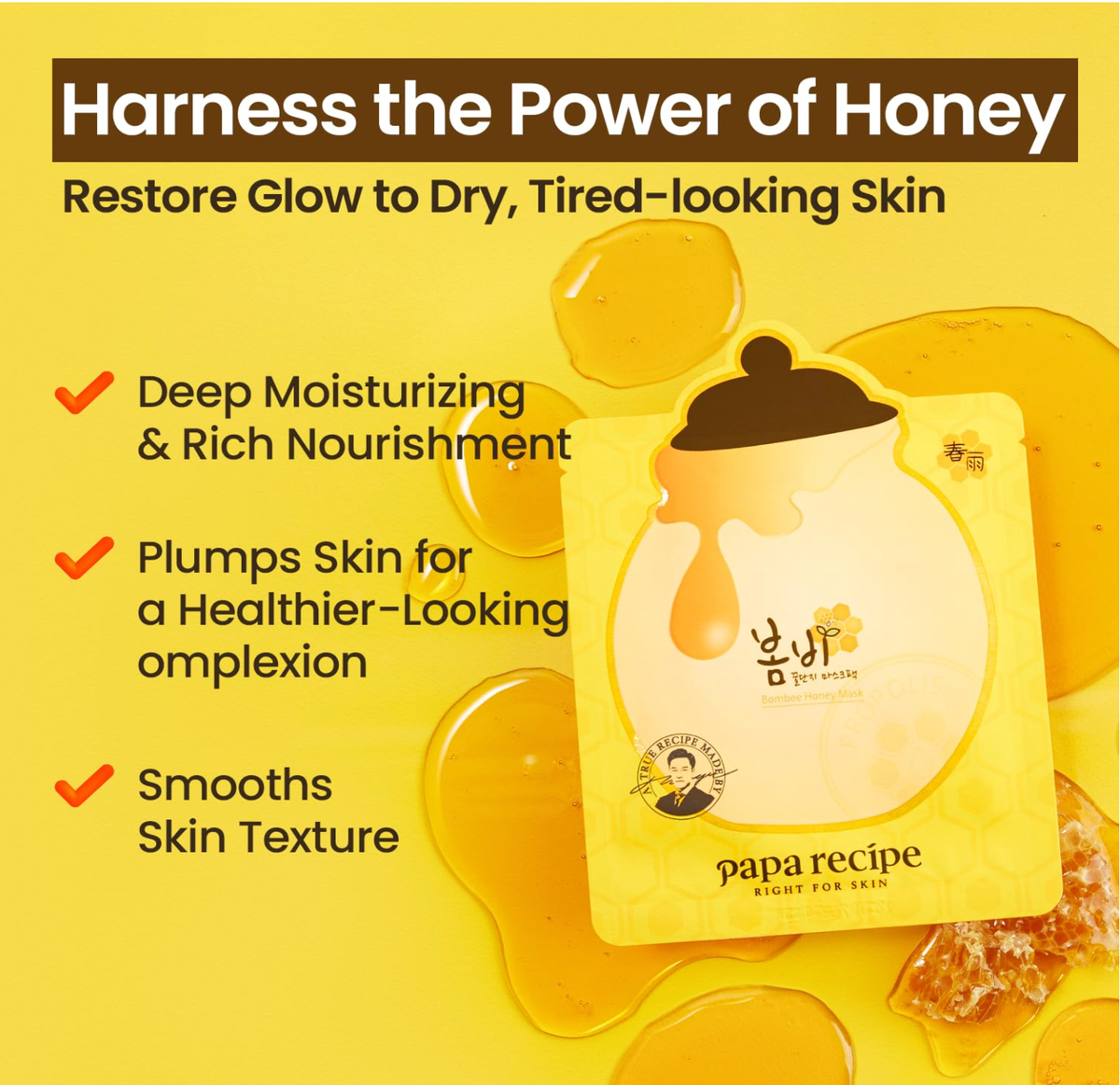 Papa Recipe Bombee Honey Mask — 1 Sheet