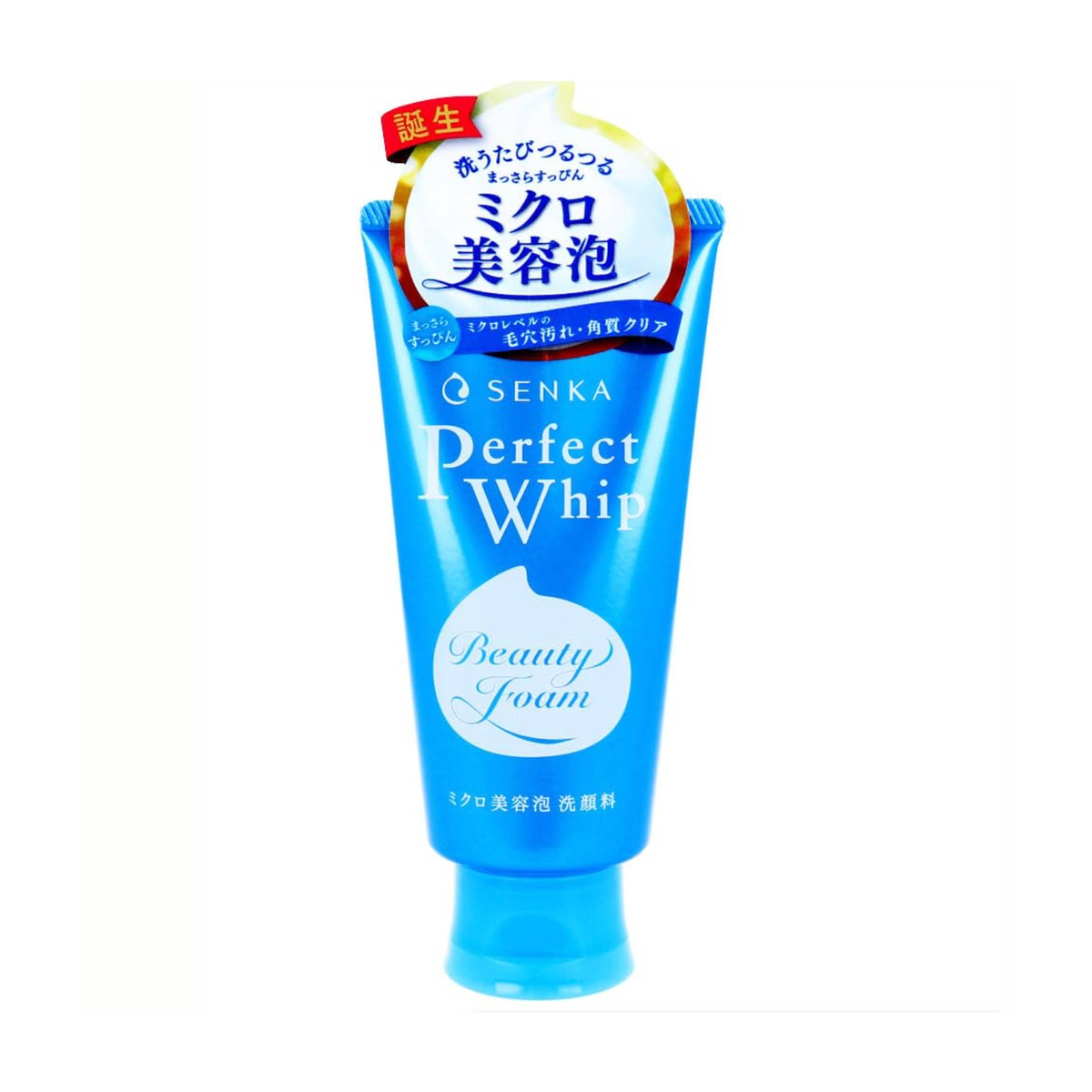 Senka Perfect Whip Face Wash 120g, Daily Hydrating Cleanser with Double Hyaluron