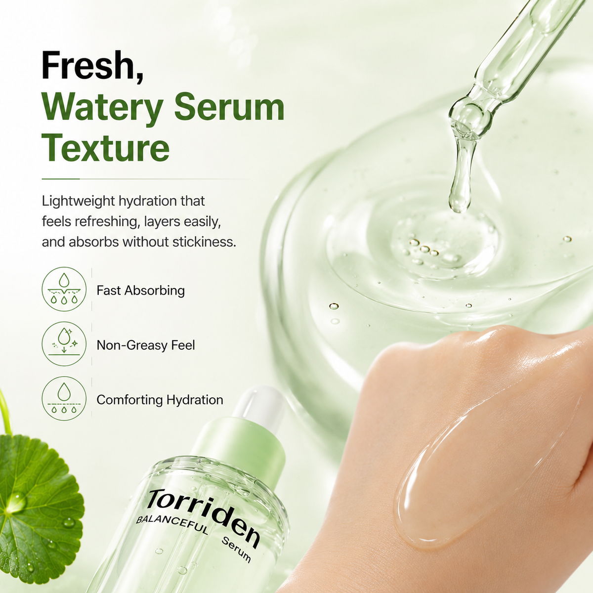Torriden Cica Serum 50ml, soothing K-beauty essence for sensitive skin