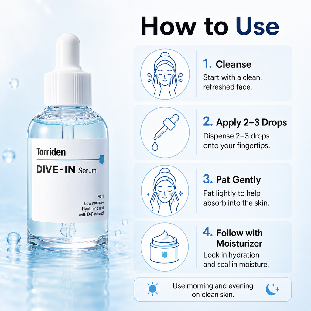 Torriden DIVE-IN Hyaluronic Acid Serum 50ml – Deep Hydration, Plump & Dewy