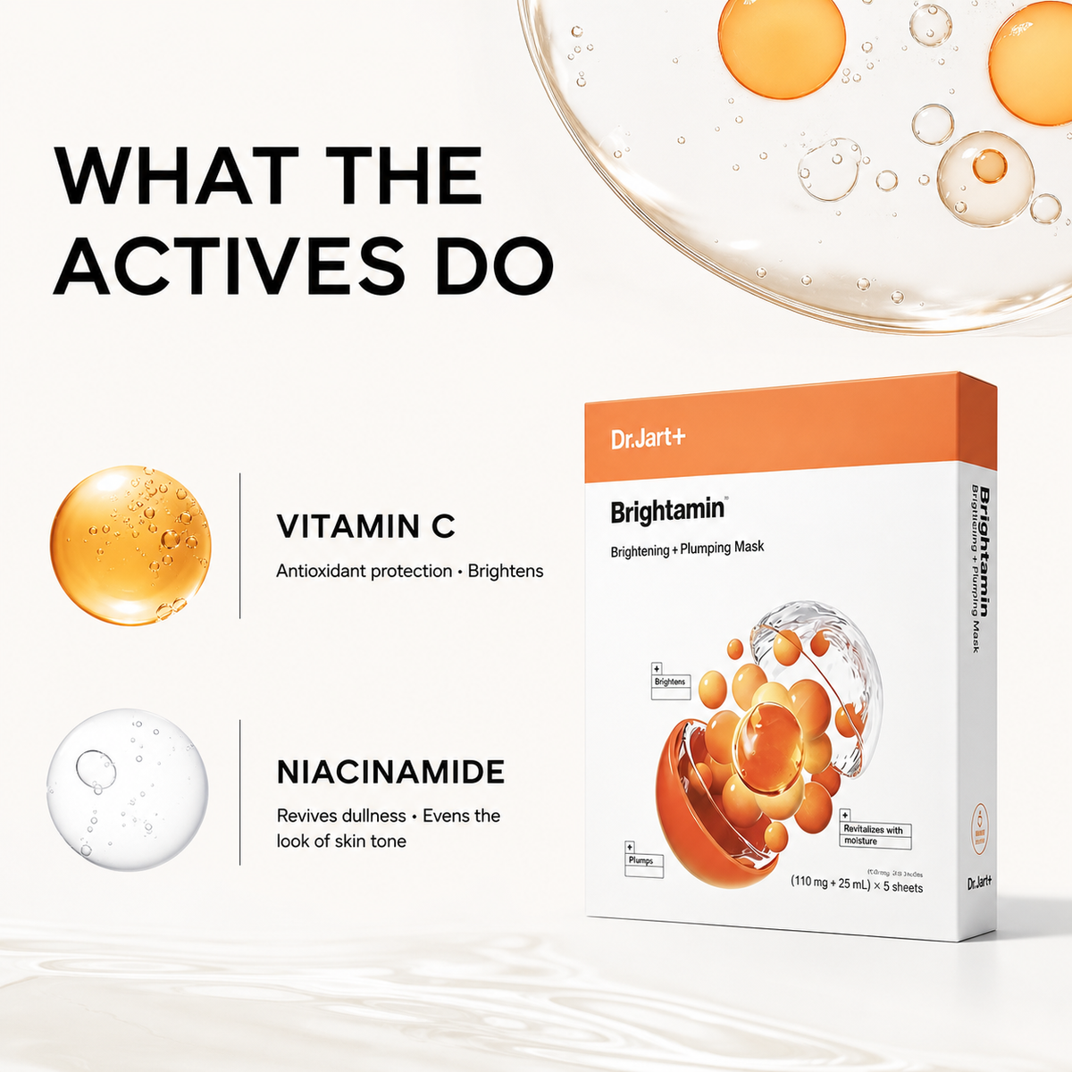 Dr.Jart+ Brightamin Brightening + Plumping Mask - 5 Sheets detail image