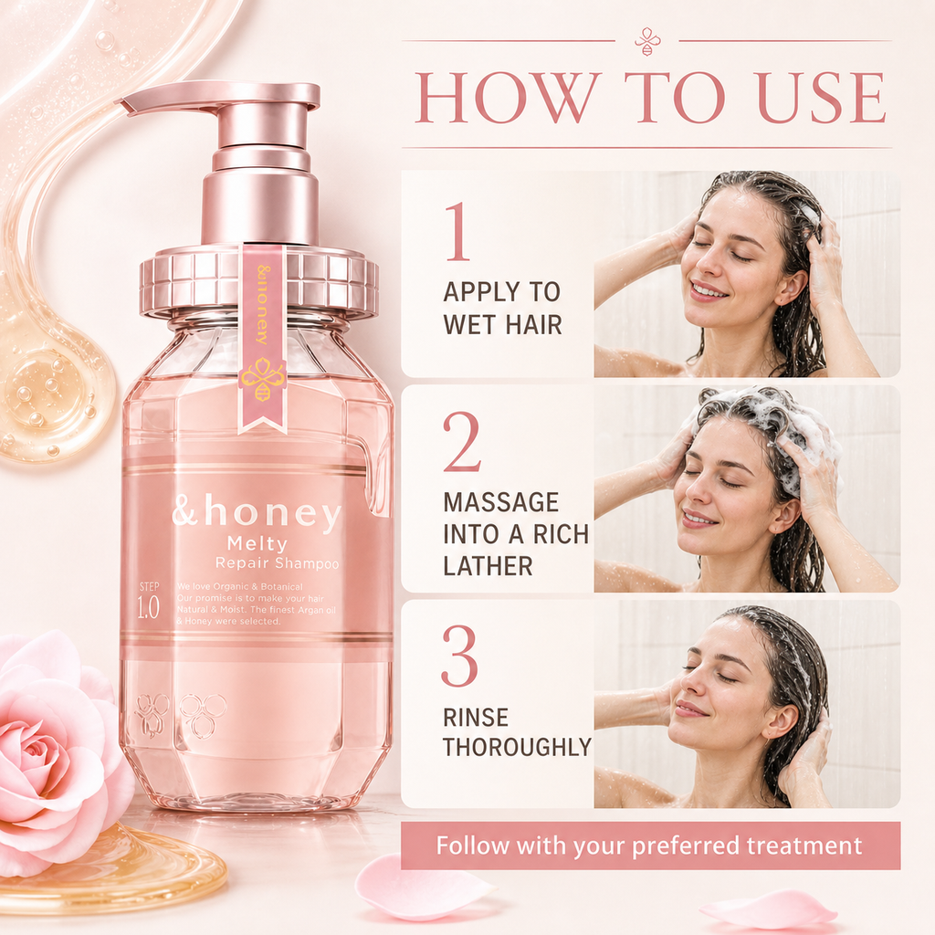 &honey Rose Honey Shampoo 440ml – Intensive Repair for Over-Processed Dull Hair,