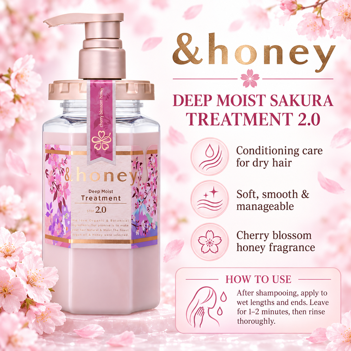 &honey Deep Moist Sakura Hair Treatment 2.0 440ml