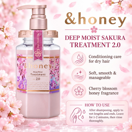 &honey Deep Moist Sakura Hair Treatment 2.0 440ml