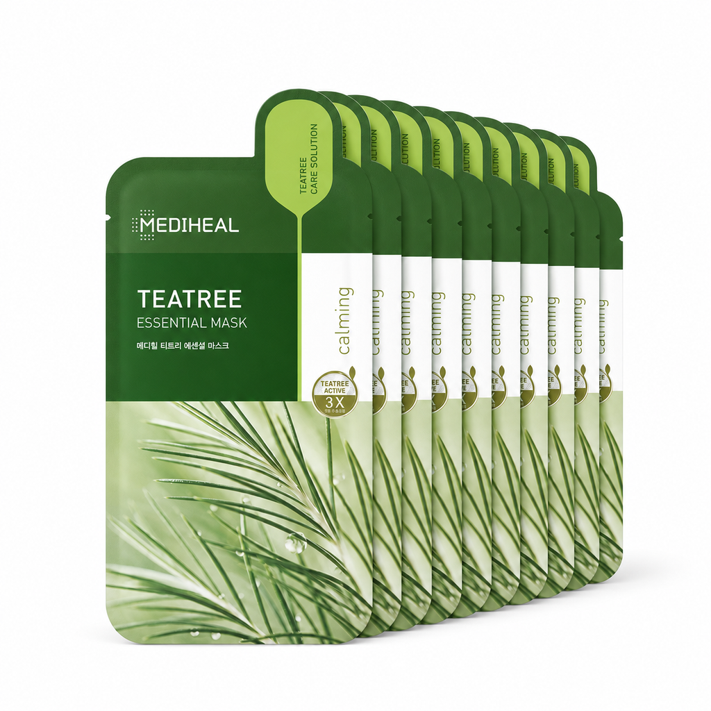 MEDIHEAL Teatree Care Solution Essential Mask, Pcs of 10 Cotton Facial Sheet Ma