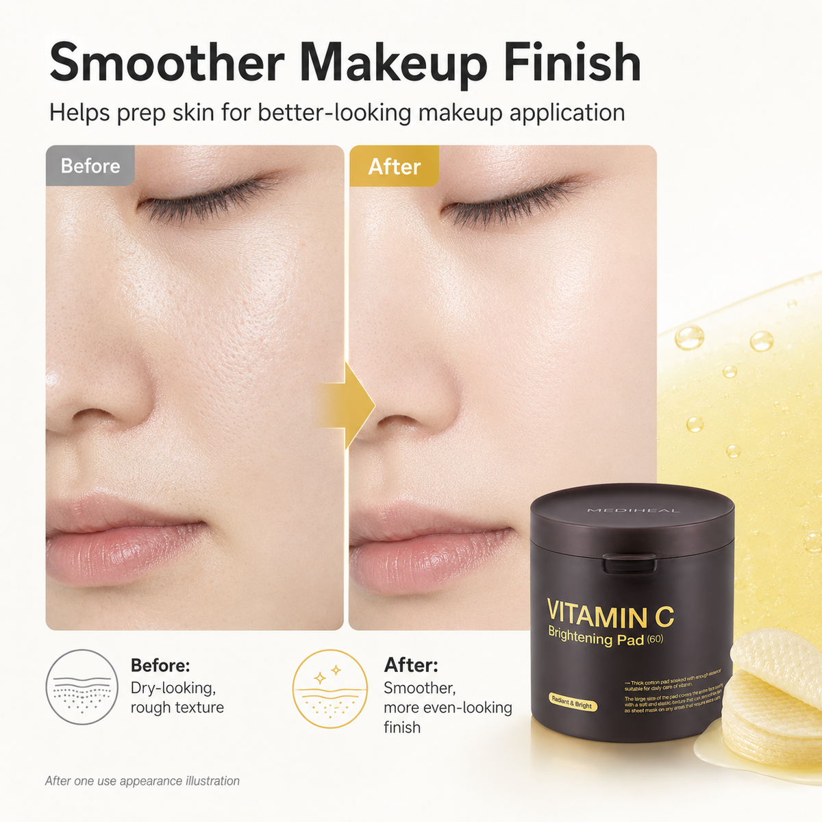 MEDIHEAL Vitamin C Brightening Pad – 60 Pads detail image